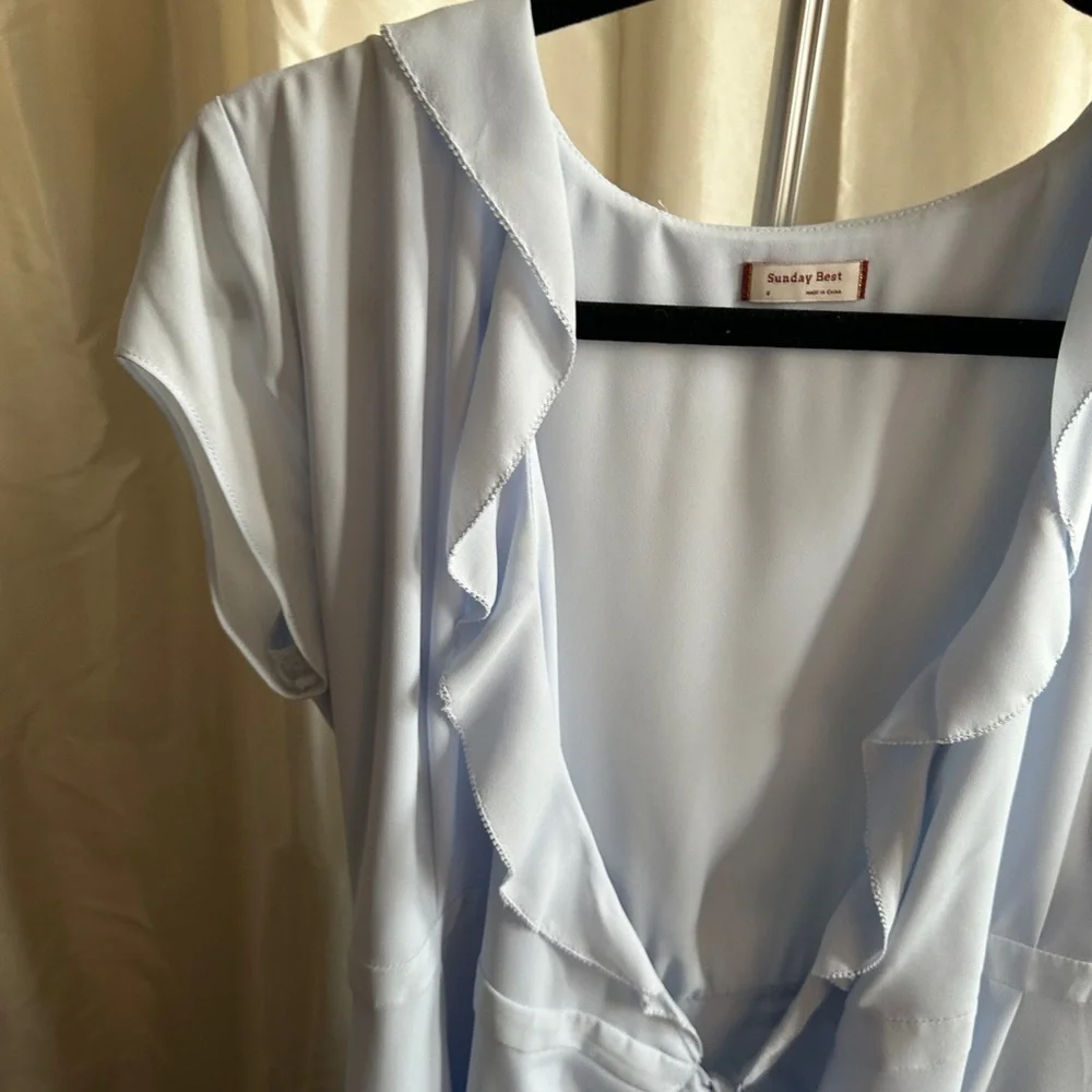 Aritzia blue Wrap Mini Dress - Picture 6 of 10